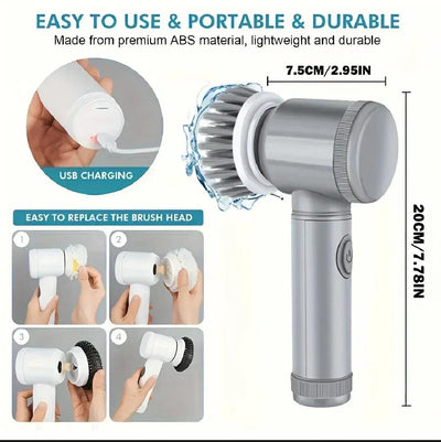 5-in-1 Magic Brush – Rechargeable Electric Cleaning Brush.