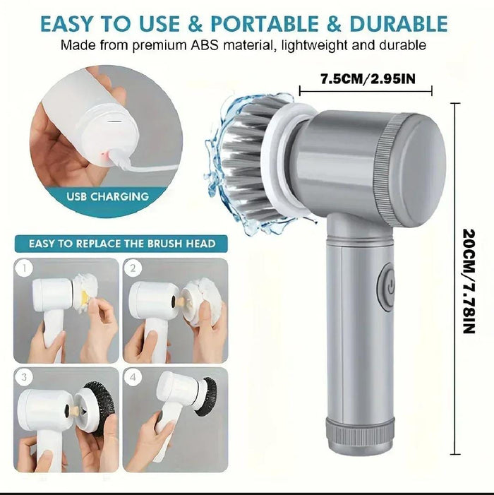 5-in-1 Magic Brush – Rechargeable Electric Cleaning Brush.
